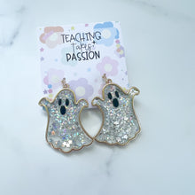 Load image into Gallery viewer, Glitter Confetti Ghost Earrings
