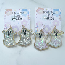 Load image into Gallery viewer, Glitter Confetti Ghost Earrings
