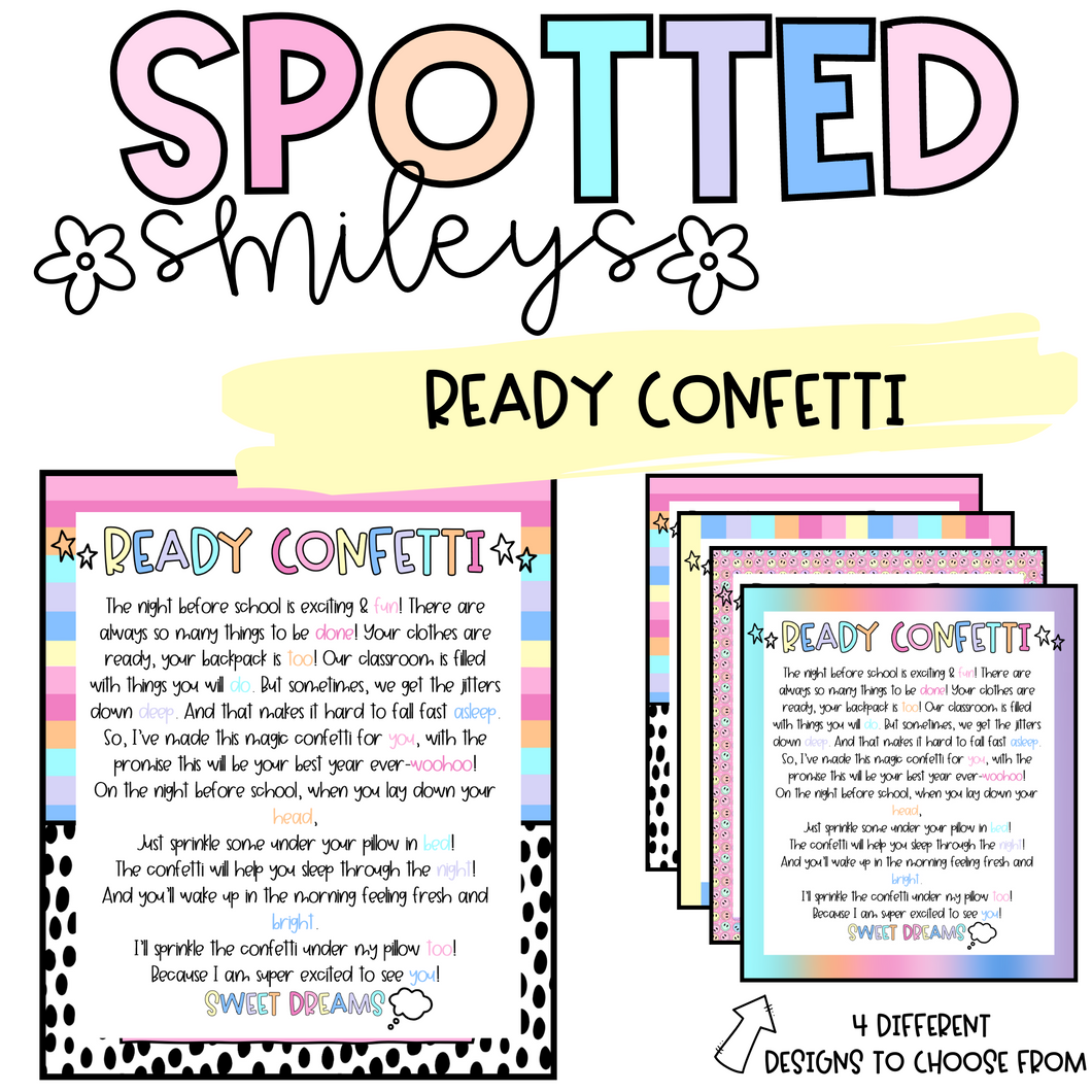 Ready Confetti | SPOTTED SMILEYS | DIGITAL DOWNLOAD