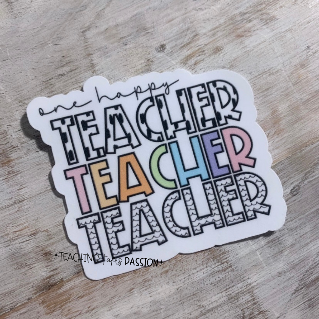 One Happy Teacher Sticker