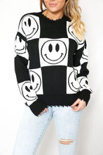 Load image into Gallery viewer, Checkered Smiley Sweater
