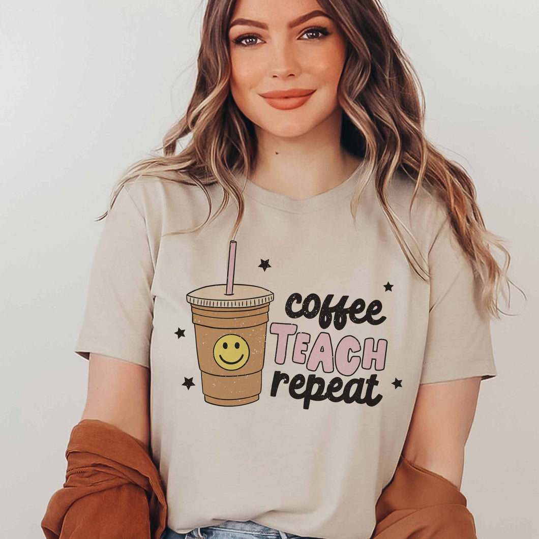 Coffee Teach Repeat Tee (2 Color Options)