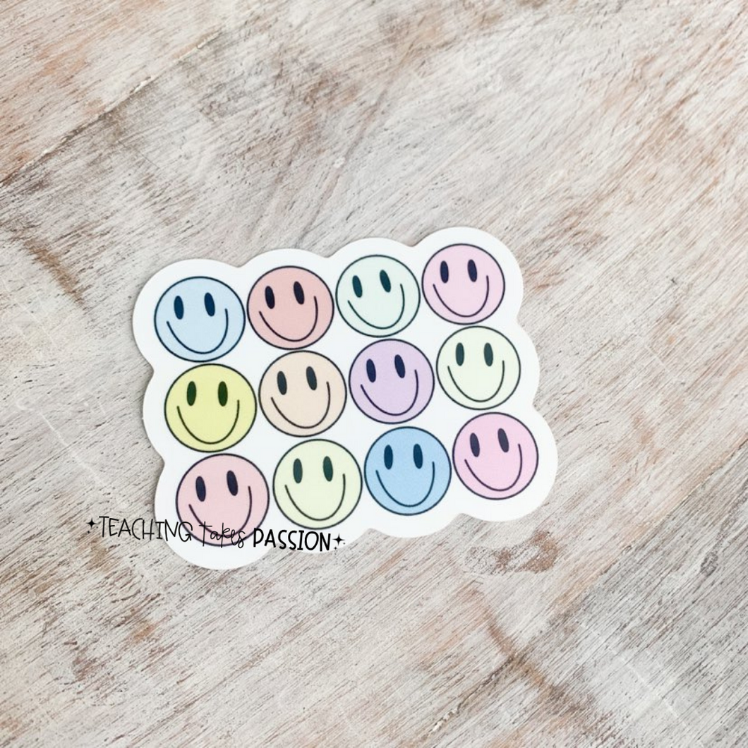 Colorful Smileys Sticker