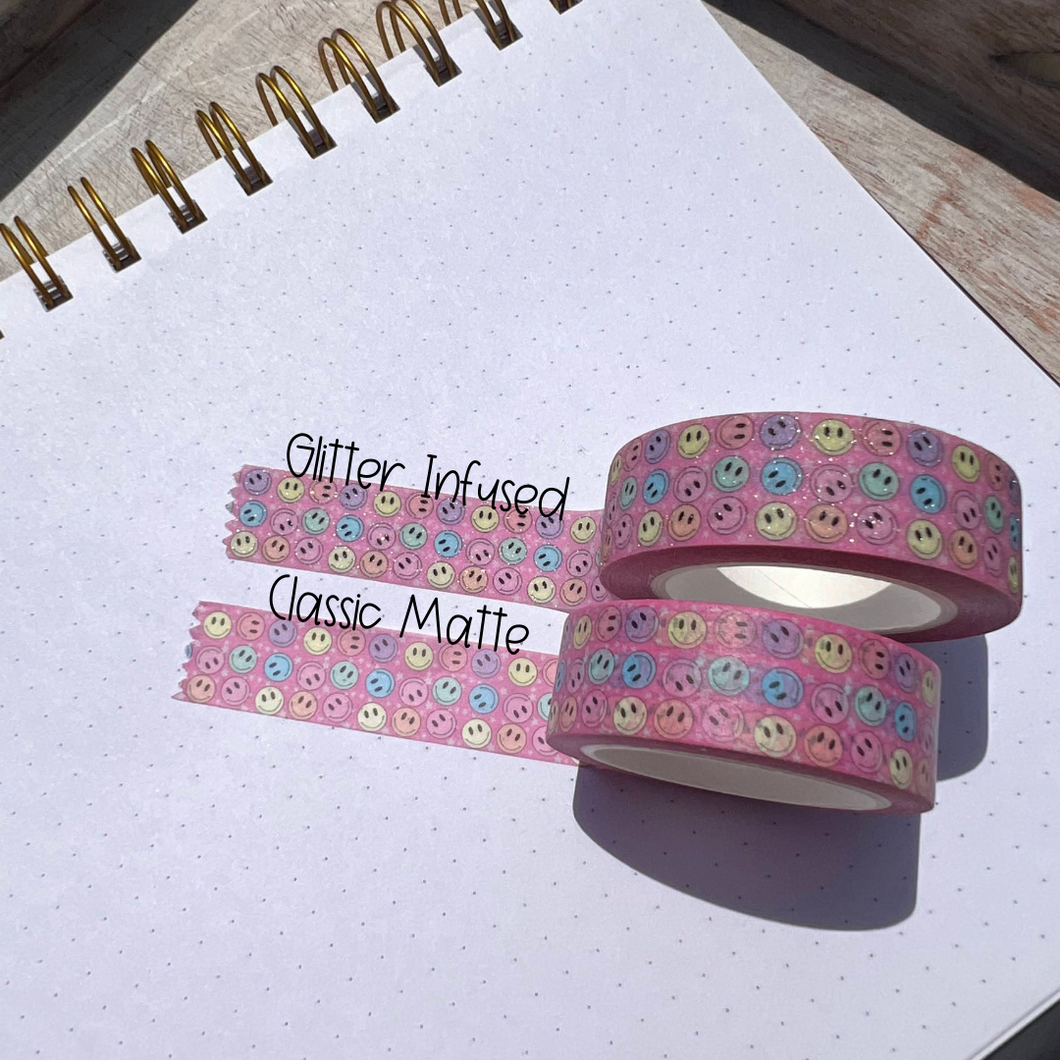 Pink Smiley Washi Tape