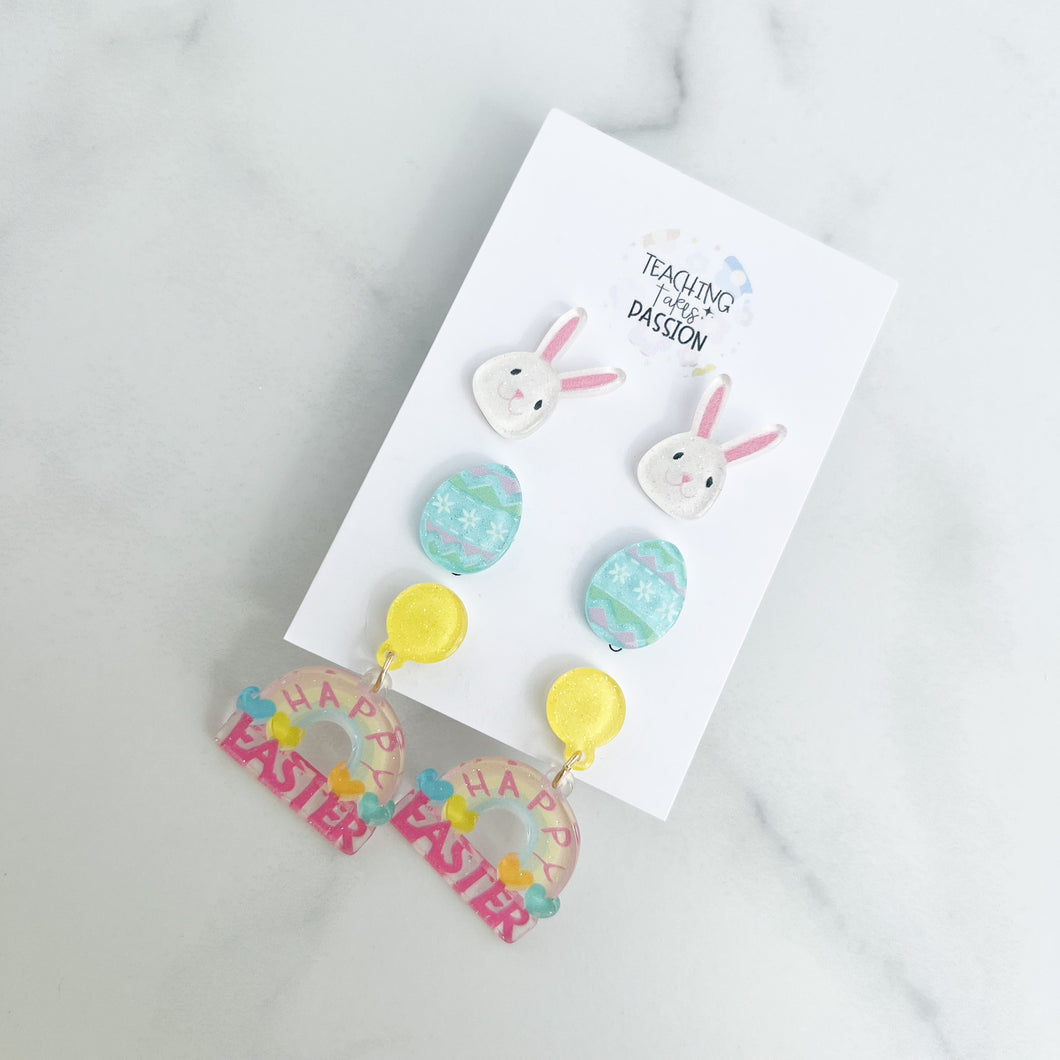 3 Pack Easter Earrings