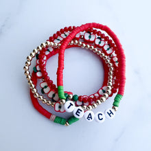 Load image into Gallery viewer, Apple Stacked Teacher Bracelets
