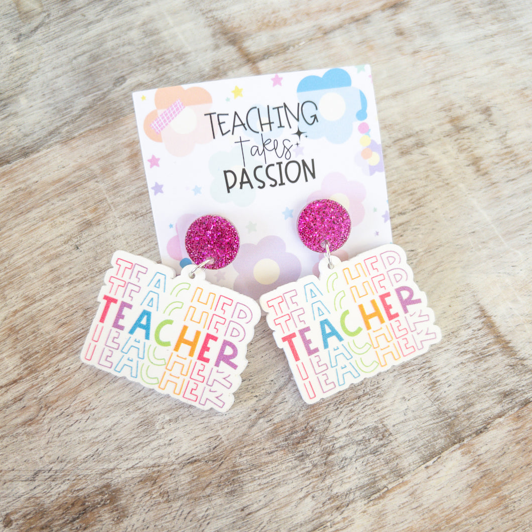 Colorful Teacher Earrings
