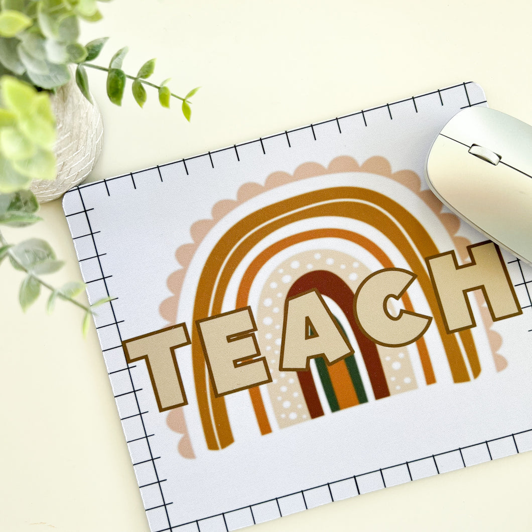 Teacher Mousepad | Teach Boho Rainbow