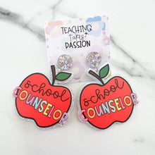 Load image into Gallery viewer, School Counselor Apple Earrings
