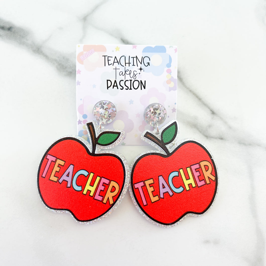 Teacher Apple Earrings