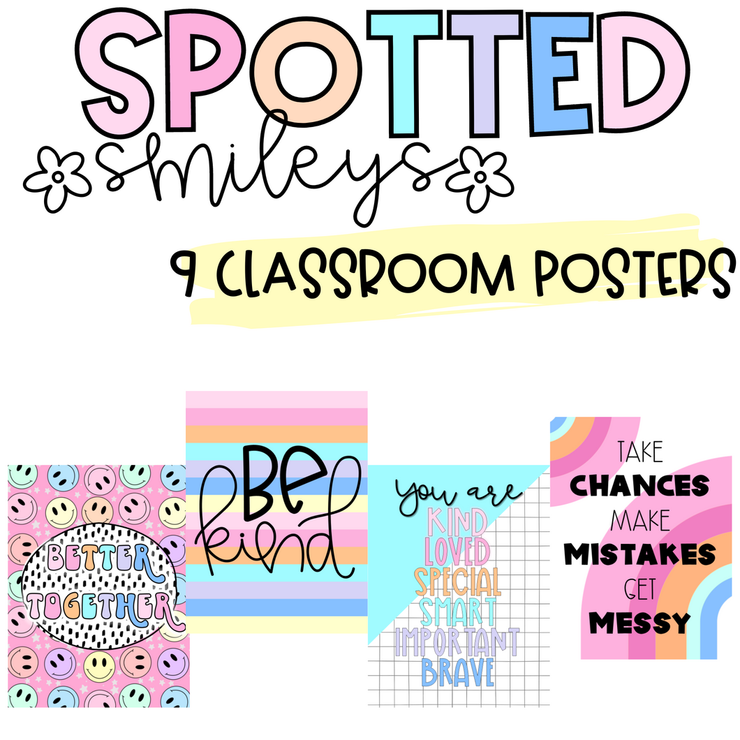 Classroom Posters | SPOTTED SMILEYS | DIGITAL DOWNLOAD