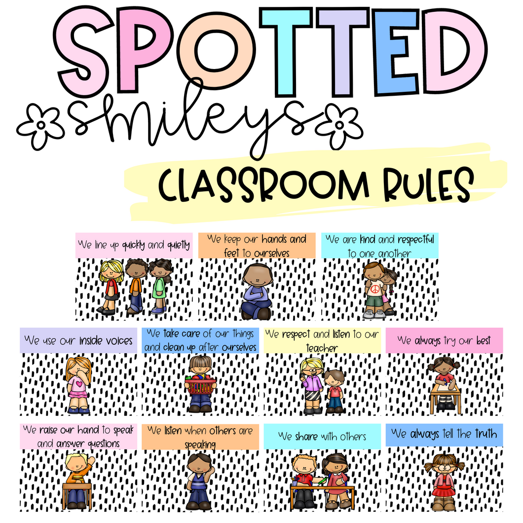 Classroom Rules | SPOTTED SMILEYS | DIGITAL DOWNLOAD
