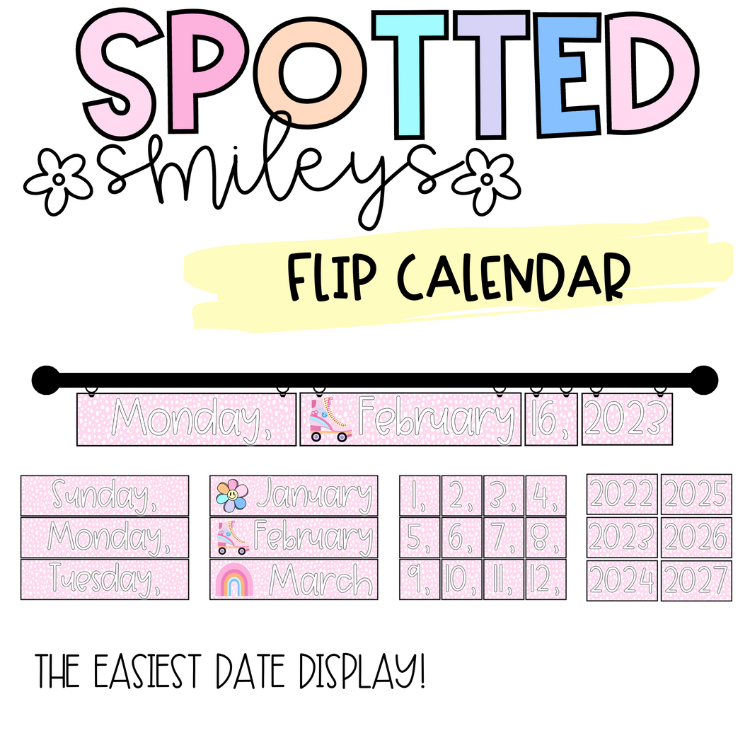 Flip Calendar | SPOTTED SMILEYS | DIGITAL DOWNLOAD