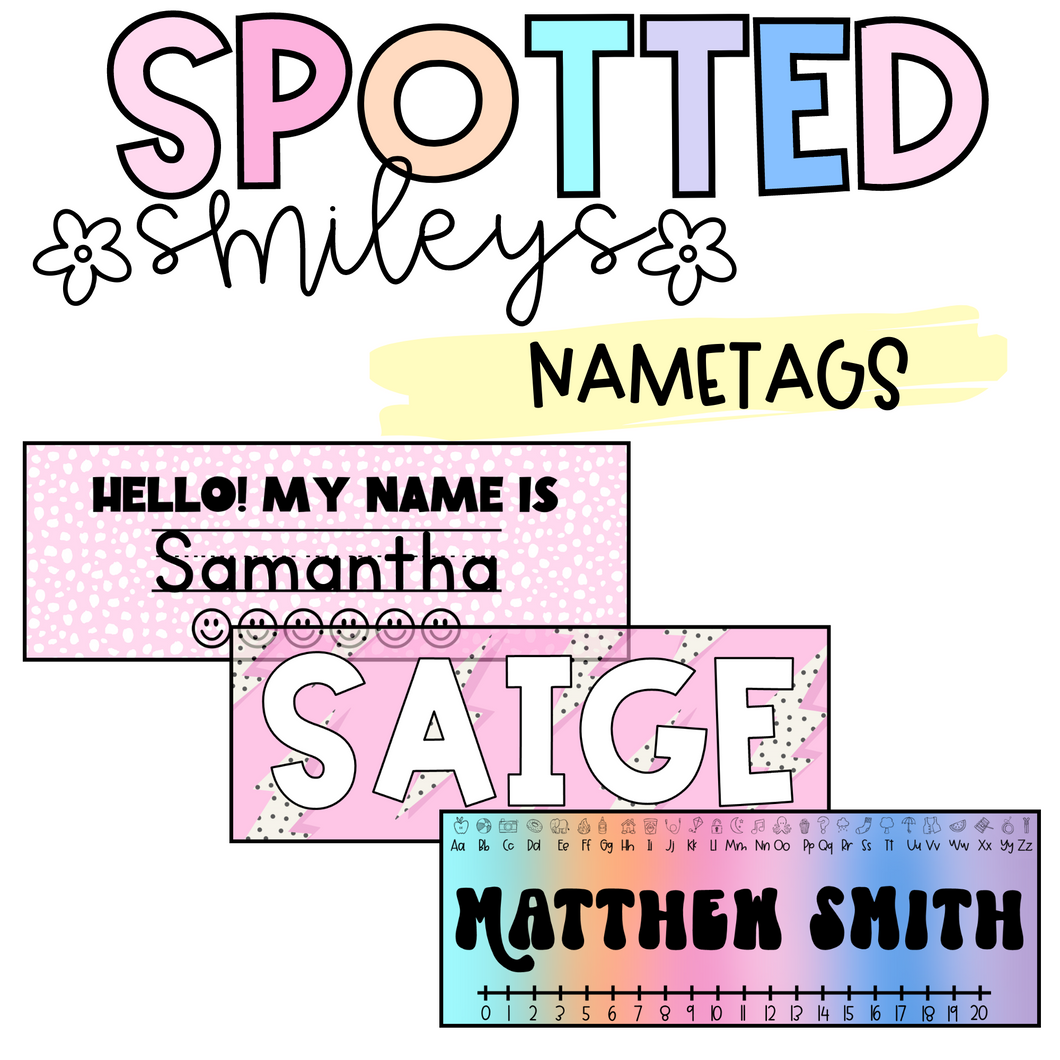 Nametags | SPOTTED SMILEYS | DIGITAL DOWNLOAD