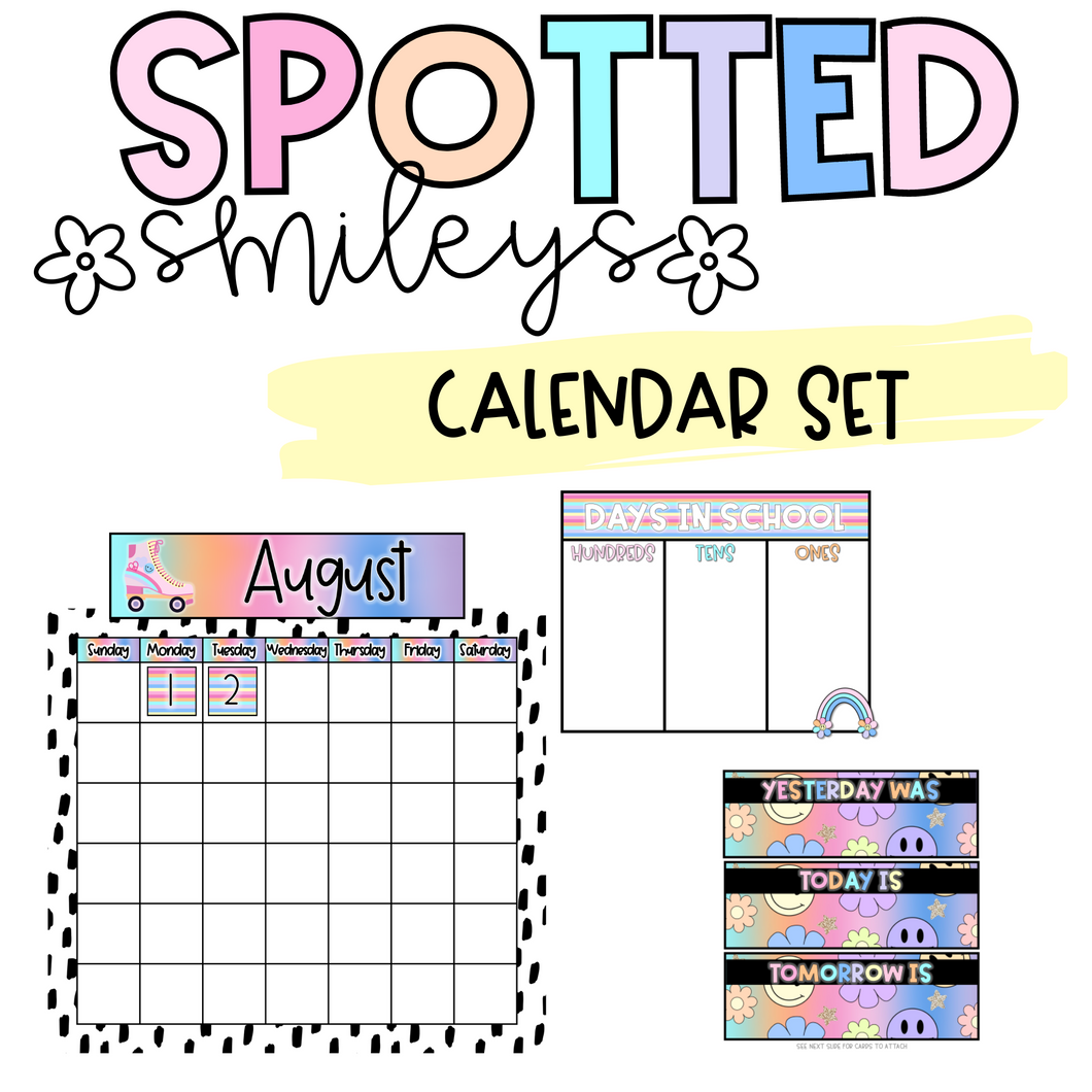 Calendar Set | SPOTTED SMILEYS | DIGITAL DOWNLOAD