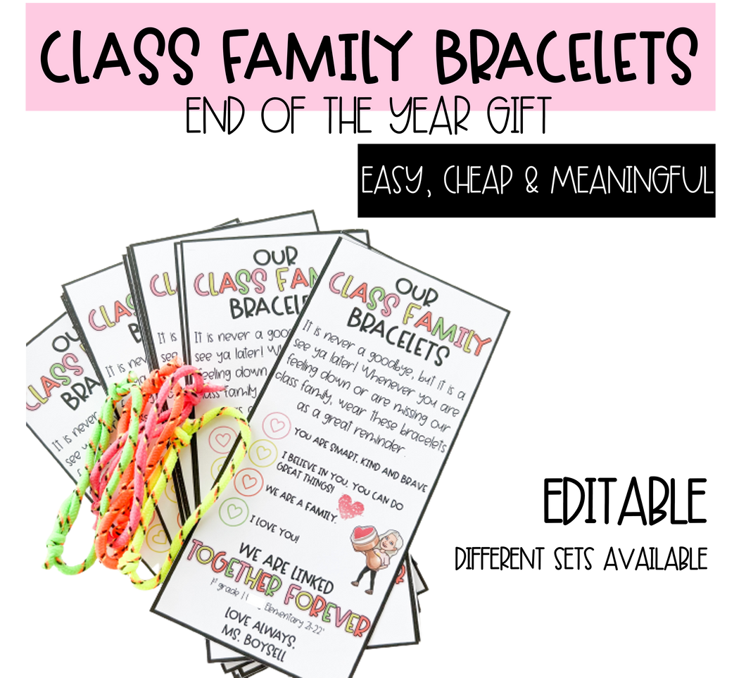 OUR CLASSROOM FAMILY BRACELETS | DIGITAL DOWNLOAD