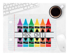 Load image into Gallery viewer, Teacher Mousepad | Crayon/ Chalkboard Design
